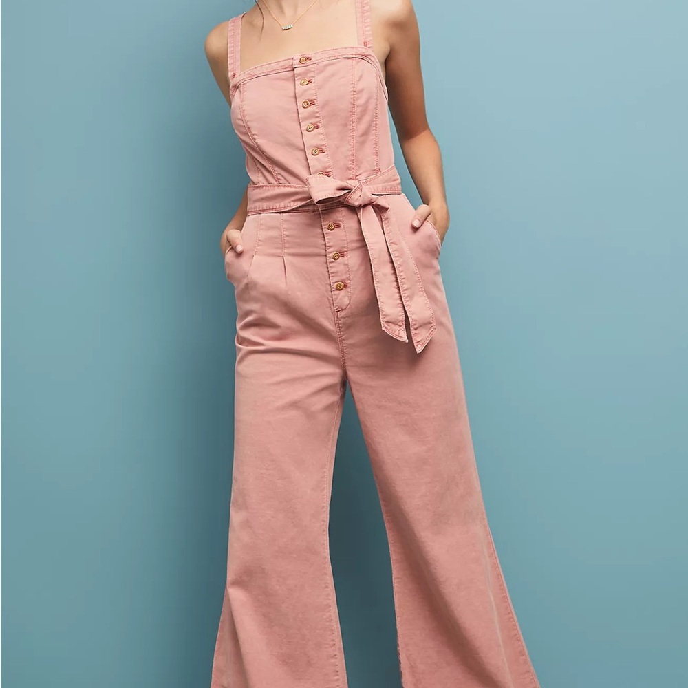 Pilcro and the Letterpress Blush Pink Jumpsuit